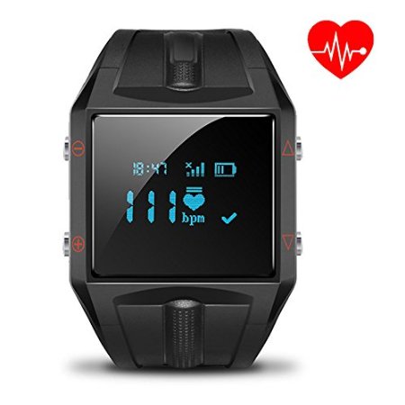 LUOOV Big Black Heart Rate Smart Activity Tracker for Android and IOS