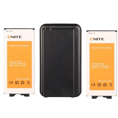 2x Onite Replacement Battery for LG G5 VS987 (Verizon), H820 (AT&T), LS992 (Sprint), H830 (T-Mobile), US992 (US Cellular), Vodafone, LG G5 Dual H860N, BL-42D1F, with Battery Charger