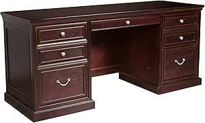 Martin Furniture Fulton Computer Credenza, Fully Assembled, Brown