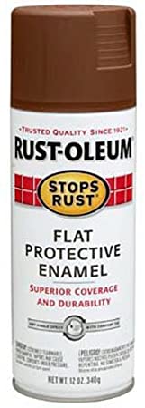 Rust-Oleum 214085 Stops Rust Spray Paint, 12-Ounce, Flat Brown