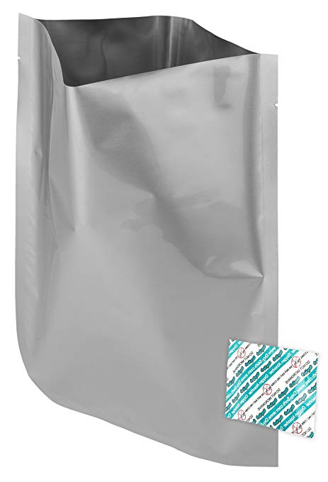 1 Gallon (10"x14") Mylar Bags & 300cc Oxygen Absorbers For Dried Dehydrated and Long Term Food Storage - Food Survival