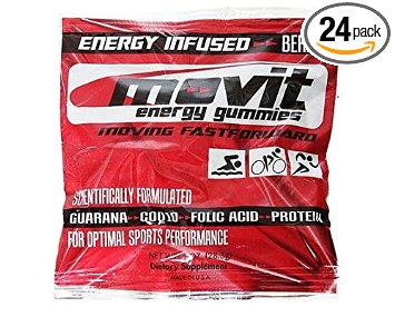 Sports Nutrition Movit Energy Gummies for Athletes, Berry, 24 Count (Pack of 24)