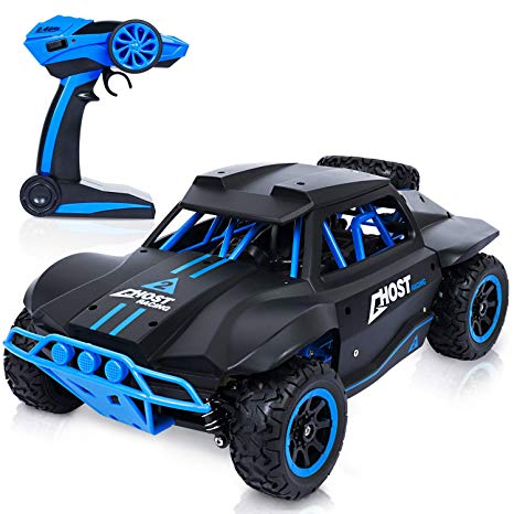 SGILE RC Remote Control Car for Boys Kids, 25 km/h High Speed Electric Racing Car, 2.4 GHz 1:18 Crawler Car Vehicle Fast Furious Racing Monster Buggy Truck, Black