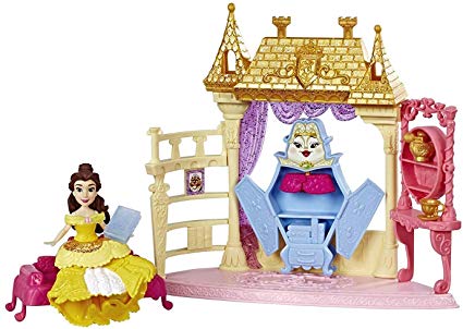 Disney Princess Royal Chambers Playset & Belle Doll, Royal Clips Fashion, One-Clip Skirt