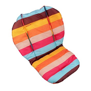 Twoworld Baby Stroller / Car / High Chair Seat Cushion Liner Mat Pad Cover Protector Rainbow Striped Breathable Water Resistant