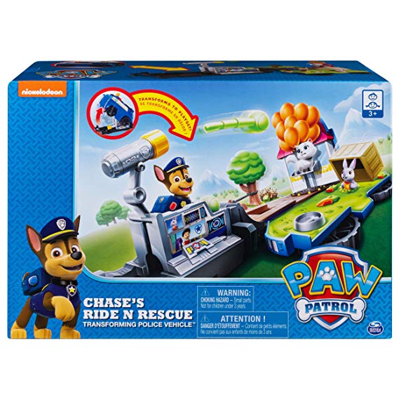 Paw Patrol, Chase’s Ride ‘N’ Rescue, Transforming 2-in-1 Playset & Police Cruiser, for Kids Aged 3 & Up