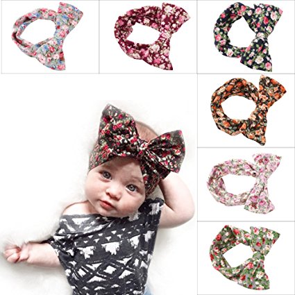 EagleUS Baby Girls Toddler Bow Headband Elastic Hair Bows Newborn Headwear