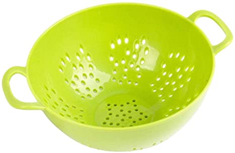 Jacent 6-inch Personal Colander with Double Handles, Green - Perfect For Vegetable and Fruit Portion Control