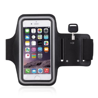 iPhone 6s Armband,Sgrice® iphone 6s armband case 4.7 Waterproof Armband Case for iphone 6/ or Other Smart Phone Also the Key Holder&soft Screen Protecter./touch-friendly (BLACK)