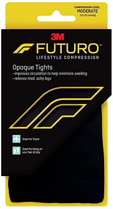 Futuro-M71070EN Opaque Tights for Women, Moderate Compression, 15-20 mm/Hg, Helps Improve Circulation to Help Minmize Swelling