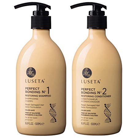 Luseta Perfect Bonding Restoring Shampoo & Conditioner Set, Bond Strengthening & Color Longevity for All Hair Type, Bond Repair Shampoo and Conditioner Set Sulfate & Paraben Free, 2x16.9 oz