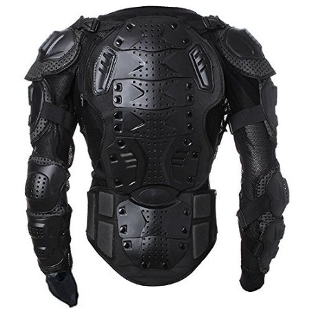 Men's Motorbike Motorcycle Protective Body Armour Armor Jacket Guard Bike Bicycle Cycling Riding Biker Motocross Gear Black (Large)