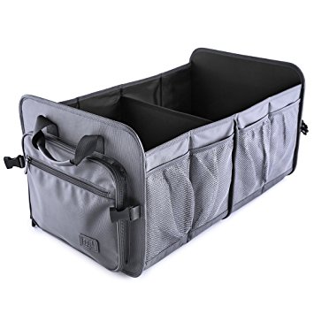 Car Trunk Storage Organizer; MIU COLOR Waterproof Collapsible Storage Containers for Car, Truck, SUV; Gunmetal Gray