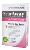 ScarAway C-Section Scar Treatment Strips Silicone Adhesive Soft Fabric   4-Sheets 7 X 15 Inch