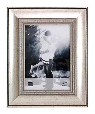 kieragrace Wilson Picture Frame, 5 x 7, Brushed Silver with Embossed Motif