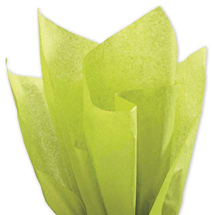 100 Sheets - Bright Lime Tissue Paper 15 Inch X 20 Inch