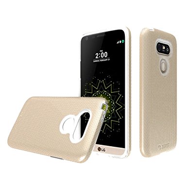 LG G5 case, Toiko [X-Guard]. A sturdy, beautiful, protective case made of two layers perfect fit for LG G5 2016 mobile phone case (TK113055) (Gold)