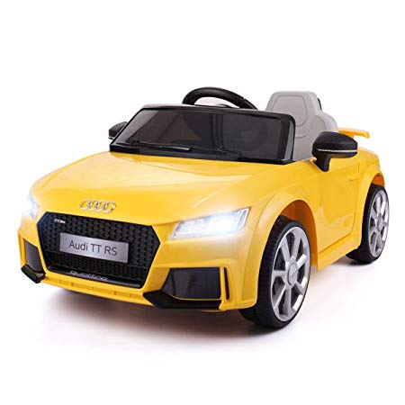 JAXPETY Yellow Audi TT 12V Electric MP3 LED Lights RC Remote Control Kids Ride On Car Licensed