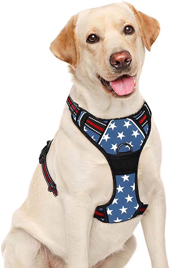 BARKBAY No Pull Dog Harness Large Step in Reflective Dog Harness with Front Clip and Easy Control Handle for Walking Training Running