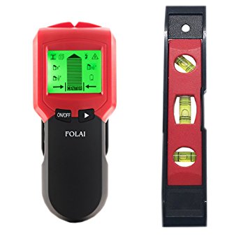 Stud Finder Center-Finding Wall Finder Studs, Metal and AC Scanning Stud Finder with Level