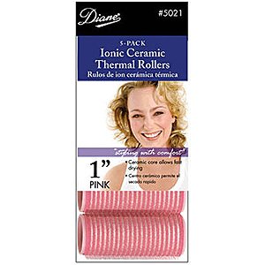Diane Self-grip Ionic/ceramic Rollers * Pink * 1-inch Dia.