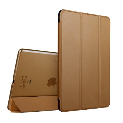 iPad Air 2 Case, ESR Smart Case Cover [Synthetic Leather] Translucent Frosted Back Magnetic Cover with Auto Sleep/Wake Function [Ultra Slim][Light Weight] (Mocha Brown)