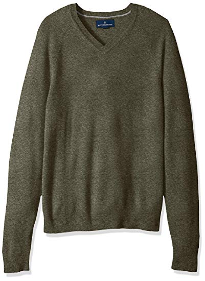 BUTTONED DOWN Men's 100% Premium Cashmere V-Neck Sweater