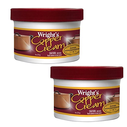 Wright’s Copper Cream - For Cleaning and Polishing Pots, Sinks, Mugs, Hardware, Pans and More - 8 fl. Oz. (8 oz 2 Pack)
