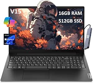 Lenovo V15 Gen 4 (15.6" FHD Anti-Glare, 13th Intel Core i5-13420H (Beat i7-1255U), 16GB RAM, 512GB SSD) for Business, Home, Military Grade, Ethernet, IST Hub, Win 11 Pro w/AI Copilot, 2024, Black