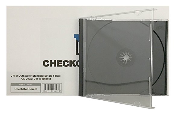 (200) CheckOutStore Standard Single 1-Disc CD Jewel Cases (Black)