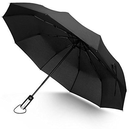 Rainlax Travel Umbrella Unbreakable Lightweight 10 Ribs Automatic Compact Windproof Canopy Umbrellas for Men/Women One Handed Operation