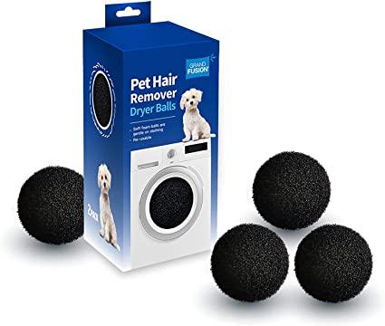 Reusable Pet Hair Removing Foam Dryer Balls 6 Pack. Rid Laundry and Clothes of Soft Debris Like Dog or Cat Fur or Strands of Lost Hair. Minimize the Need For Lint Rollers and Keep Clothes Looking New