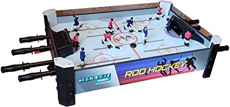 ManCave Games 28" Table Hockey Game. Head-to-Head Rod Hockey Action for All Ages. Superior Game Play with Durable ABS rods That Glide smoothly & Don't Bend.