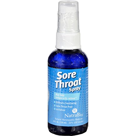 Natra-Bio Sore Throat Pain Relief Liquid with Zinc and Echinacea, 4-Ounce Bottles (Pack of 3)