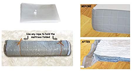 Mattress Vacuum Bag for Moving and Shipping/Returns (Works with Any Vacuum Cleaner) Holds Compression for More Than 30 Days, Double Zip Seal & Leakproof Valve 79" X 98" Queen/Full-XL/Full/Twin