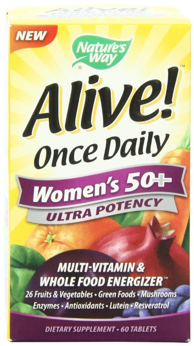 Natures Way Alive Once Daily Womens 50  Ultra Potency Multivitamin 60 Tablets