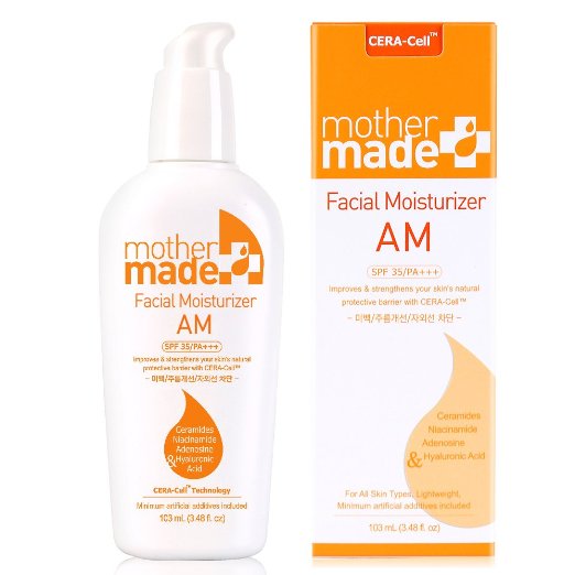 mothermade CERA-CellTM Facial Moisturizer AM Anti-aging UVAUVB protection SPF 35 for Face and Body 348 OZ - Daily Rehydrating Sunscreen - Contains Ceramides Hyaluronic Acid 946-Glucan Panthenol