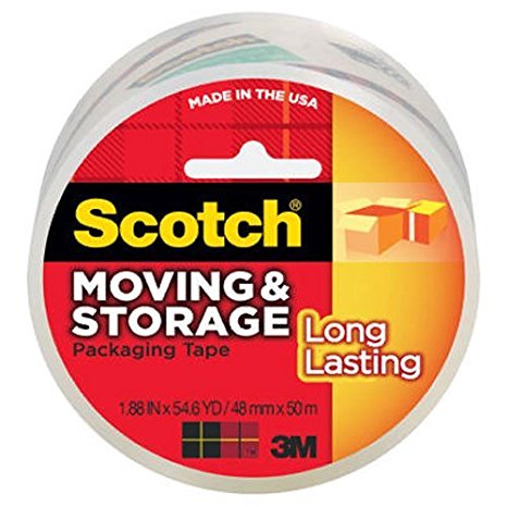 Scotch Long Lasting Storage Packaging Tape, 1.88 Inches x 54.6 Yards, 1 Roll (3650)