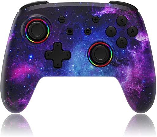 NexiGo Wireless Controller for Switch/Switch Lite/OLED, Bluetooth Controllers for Nintendo Switch with Vibration, Motion, Turbo and LED Light (Cosmic Nebula)