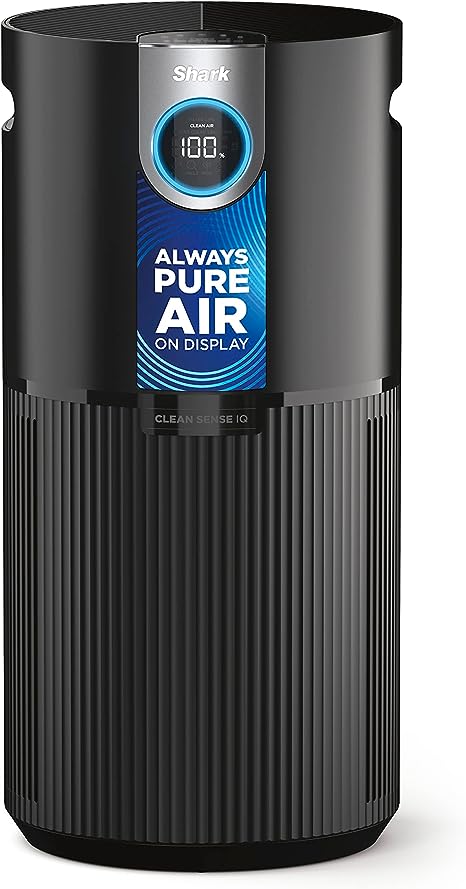 Shark AP1000 Clean Sense Air Purifier MAX, Allergies, HEPA Filter, 1100 Sq Ft, XL Room, Living Room, Whole Home, Captures 99.98% of Particles, Pollutants, Dust, Smoke, Allergens & Smells, Grey