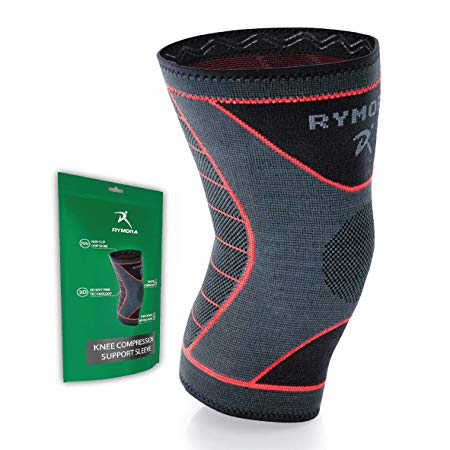 Rymora Knee Support Brace Compression Sleeve - for Joint Pain, Arthritis, Ligament Injury, Meniscus Tear, ACL, MCL, Tendonitis, Running, Squats, Sports (Single Wrap)