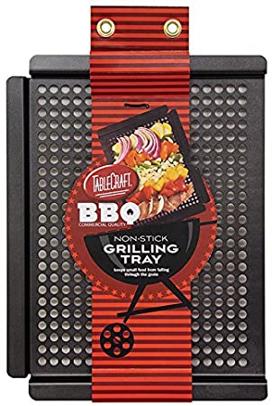 TableCraft BBQ1612 BBQ Nonstick 16-Inch Grilling Tray, Small, Black