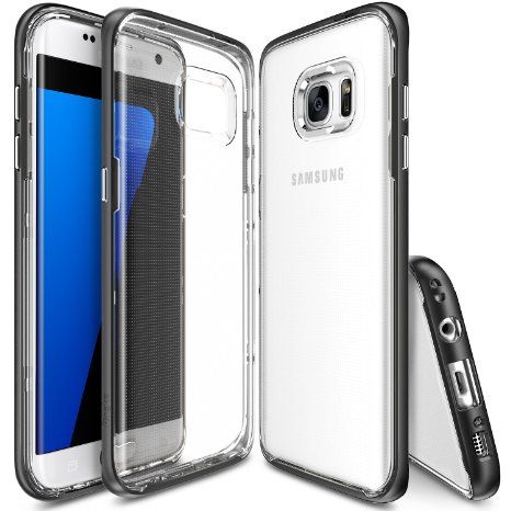 Galaxy S7 Edge Case - Ringke FRAME **Dual-Layer Reinforced TPU Premium Bumper**[SF Black] Drop Protection Clear Soft Shock Absorption Protection Bumper for Samsung Galaxy S7 Edge