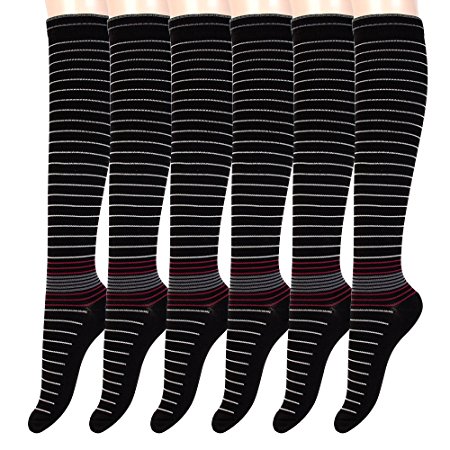 Compression Socks Unisex 6 Pairs 20-30 mmHg Medical Grade Stocking