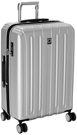 Delsey Luggage Helium Titanium 25 Inch EXP Spinner Trolley Silver