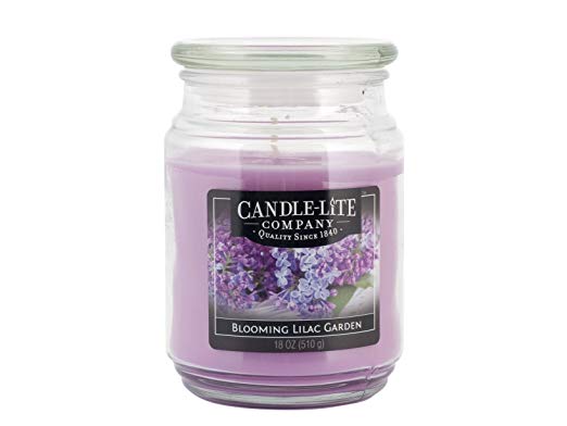 Candle-Lite Everyday Scented Blooming Lilac Garden Single-Wick Jar Candle, 18 oz, Purple