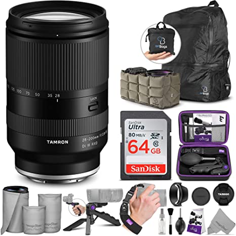 Tamron 28-200mm f/2.8-5.6 Di III RXD Lens for Sony E with Altura Photo Advanced Accessory and Travel Bundle