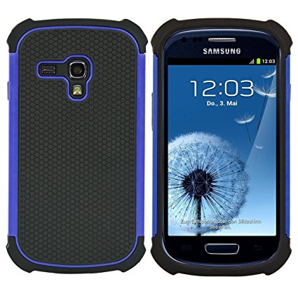 kwmobile Hybrid Case for Samsung Galaxy S3 Mini in blue black. TPU Inner-case, Hardcase shield! Perfect for outdoor usage of your smartphone and topmodern
