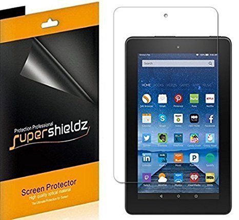 [3-Pack] Supershieldz- Anti-Glare & Anti-Fingerprint (Matte) Screen Protector shield For Amazon Fire 7" 7 inch Tablet [2015 Released]   Lifetime Replacements Warranty - Retail Packaging