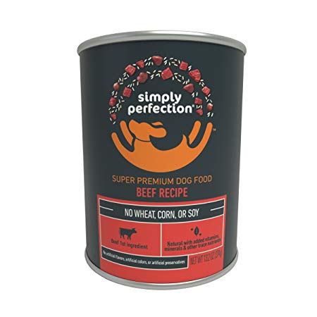 Simply Perfection Super Premium Beef Recipe Canned Dog Food 79.2Oz Case, 6 Cans